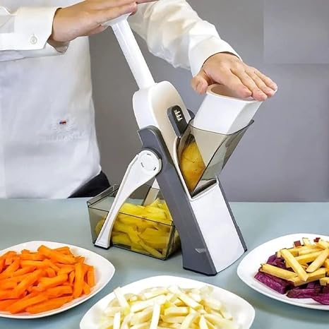 Mandoline Chopper: Multipurpose Vegetable Slicer/Cutter with Safety Holder