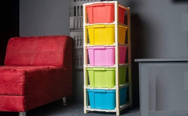 Multicolor Chest of Drawers: Versatile Storage Organizer with Plastic Drawers