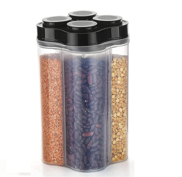 4-Section Kitchen Container Jar: Organizer & Storage Box for Kitchen Accessories, Food Container