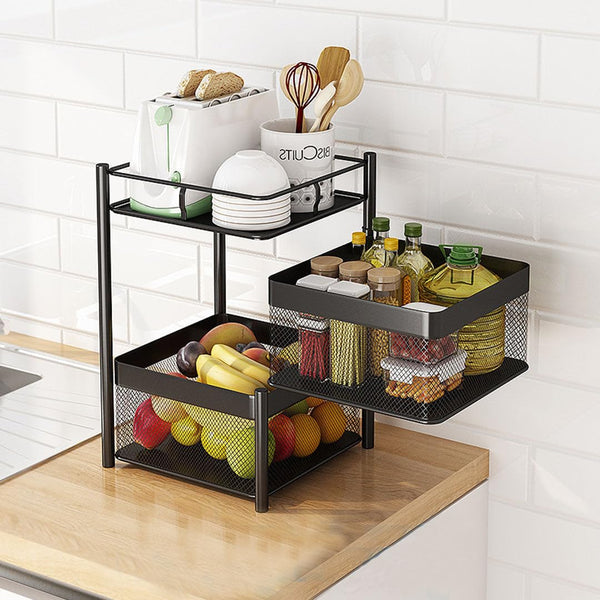 Square Kitchen Trolley with Wheels: Kitchen Organizer & Storage Solution