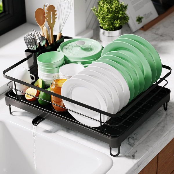 Black Utensils Dish Drying Rack