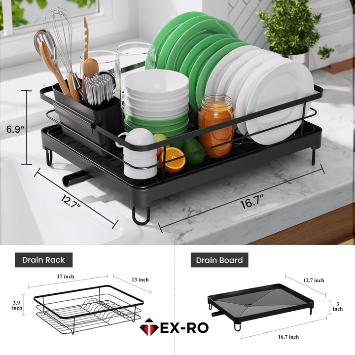 Black Utensils Dish Drying Rack - Main Image